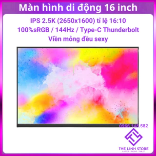 Màn hình di động 16 inch dải màu 100%sRGB 2.5K 144Hz Type-C Thunderbolt - Tặng kèm bao da