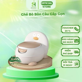 Ghế Bô Bồn Cầu Gấp Gọn Hình Vịt Bé Trai Bé Gái Ghế Tập Cho Bé Ngồi Bô Trẻ Em Thoải Mái Vệ Sinh