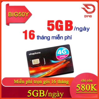 Sim 4G Big50y -Thaga60 -Thaga90 -Win60 -Local -U1500, không giới hạn dung lượng tốc độ 4G, trọn gói 1 năm - giảm giá sốc