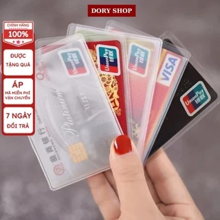 Combo 10 bao Đựng Thẻ ATM, túi đựng thẻ bằng PVC trong suốt hai mặt tiện dụng