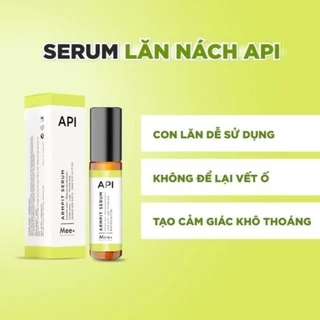 Bộ Đôi Lăn Khử Mùi Hôi Nách + Dưỡng Trắng Nách API 10ml | Son nách API khử mùi hôi, mờ thâm nách | kcn