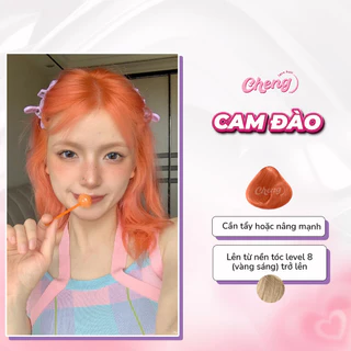 Thuốc nhuộm tóc màu CAM ĐÀO- ORANGE PEACH Chenglovehairs, Chengloveshair, Chengloveshairs, Chenglovehair