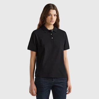 [Chính Hãng] United Colors of Benetton Áo Thun Polo Tay Ngắn Nữ Polo In Stretch Organic Cotton