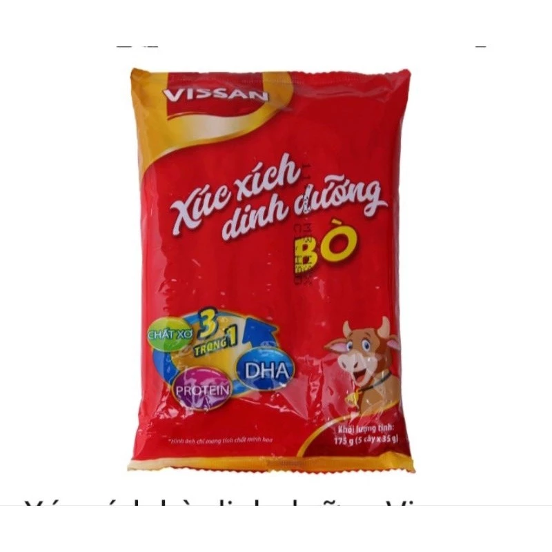 1 gói Xúc Xích Dinh Dưỡng Bò Vissan 175g (5 cây x 35g) - V10