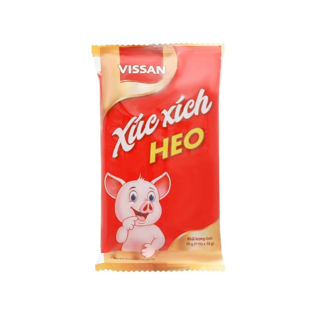 Vissan 1 Gói Xúc Xích Tiệt Trùng Heo 90g  ( 5 cây x 18g ) - V1