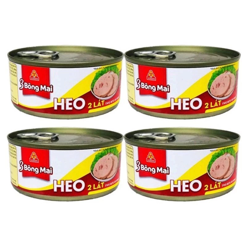Vissan Combo 4 hộp heo 2 lát 3 Bông Mai hộp 150g Date 2029 - V29
