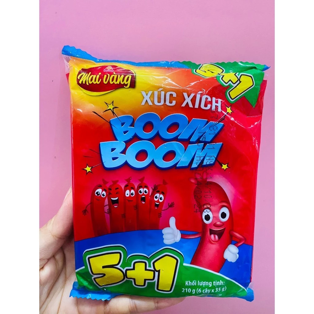 Vissan Xúc Xích Boom Boom  Mai Vàng 210g  (5+1 cây x 35g ) - V351