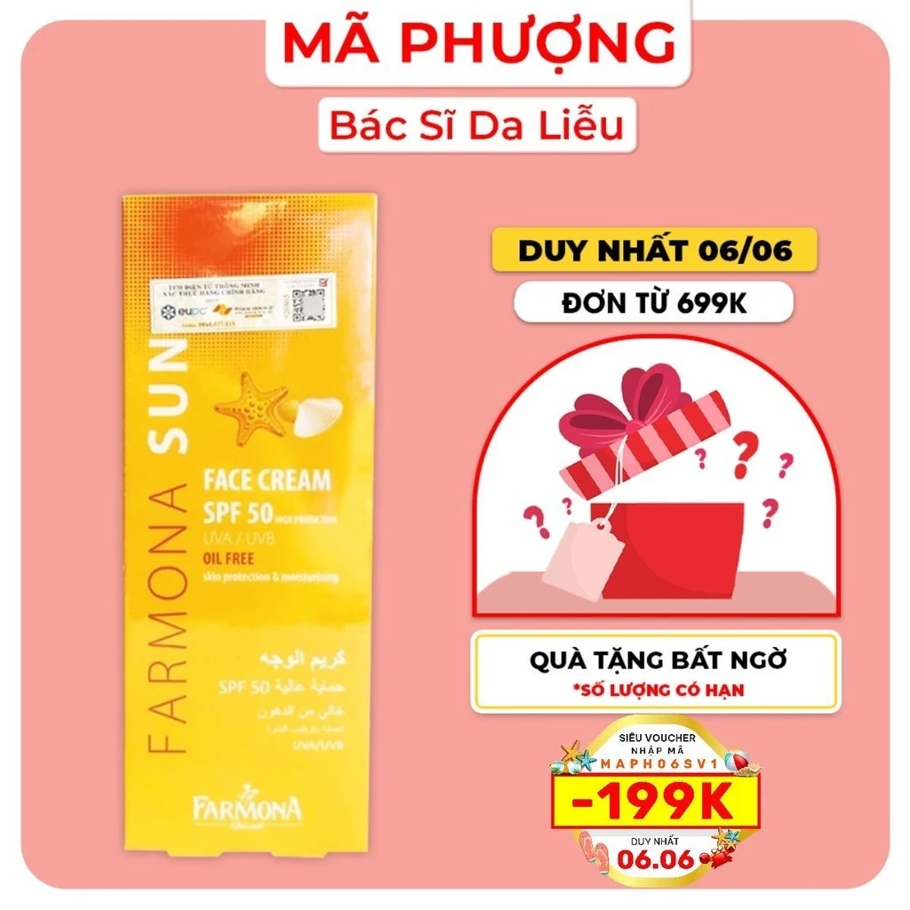 Kem Chống Nắng Da Dầu FARMONA SUN FACE CREAM SPF 50 OIL FREE