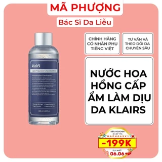 Nước hoa hồng cấp ẩm làm dịu da Dear, Klairs Supple Preparation Unscented Toner 180ml