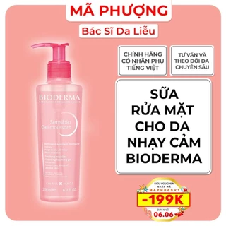 Sữa rửa mặt Bioderma sensibio gel moussant cho da nhạy cảm (hồng) - Bác sĩ Mã Phượng.