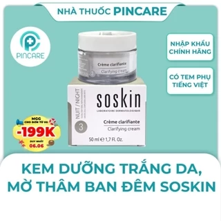 Kem dưỡng trắng da ban đêm Soskin Clarifying Cream 50ml - Hàng chính hãng - Nhà thuốc PinCare