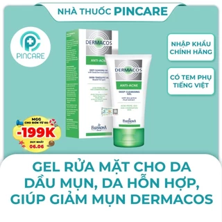 Sữa rửa mặt Dermacos cho da dầu mụn, Dermacos Farmona  Anti Acne Deep Cleansing Gel 150ml - Nhà thuốc PinCare