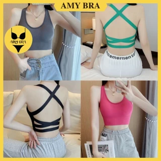 Áo Bra Nữ 2 Dây Mút Mỏng, Bra Cotton Co Dãn, Thiết Kế Hở Lưng Gợi Cảm AMYBRA B4834