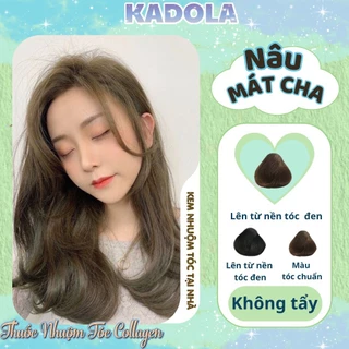 Thuốc nhuộm tóc màu nâu mat cha KADOLA thuốc nhuộm collagen dưỡng nhiều tặng kèm bao tay và dụng cụ