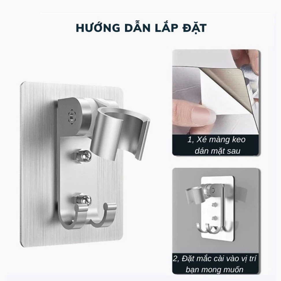 Vòi Hoa Sen, Vòi Nhà Tắm Tăng Áp Lực Nước Chất Liệu Mạ Inox Chống Gỉ Tay Cầm Đen Nhám 4 Chế Độ Xả Nước Tặng Kèm Dây 1,5m