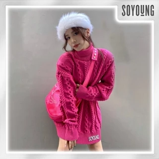 SOYOUNG - Áo len nữ cổ lọ nữ MARBLE Sweater dệt kim cao cấp với kiểu dáng oversize - ASY220901DS