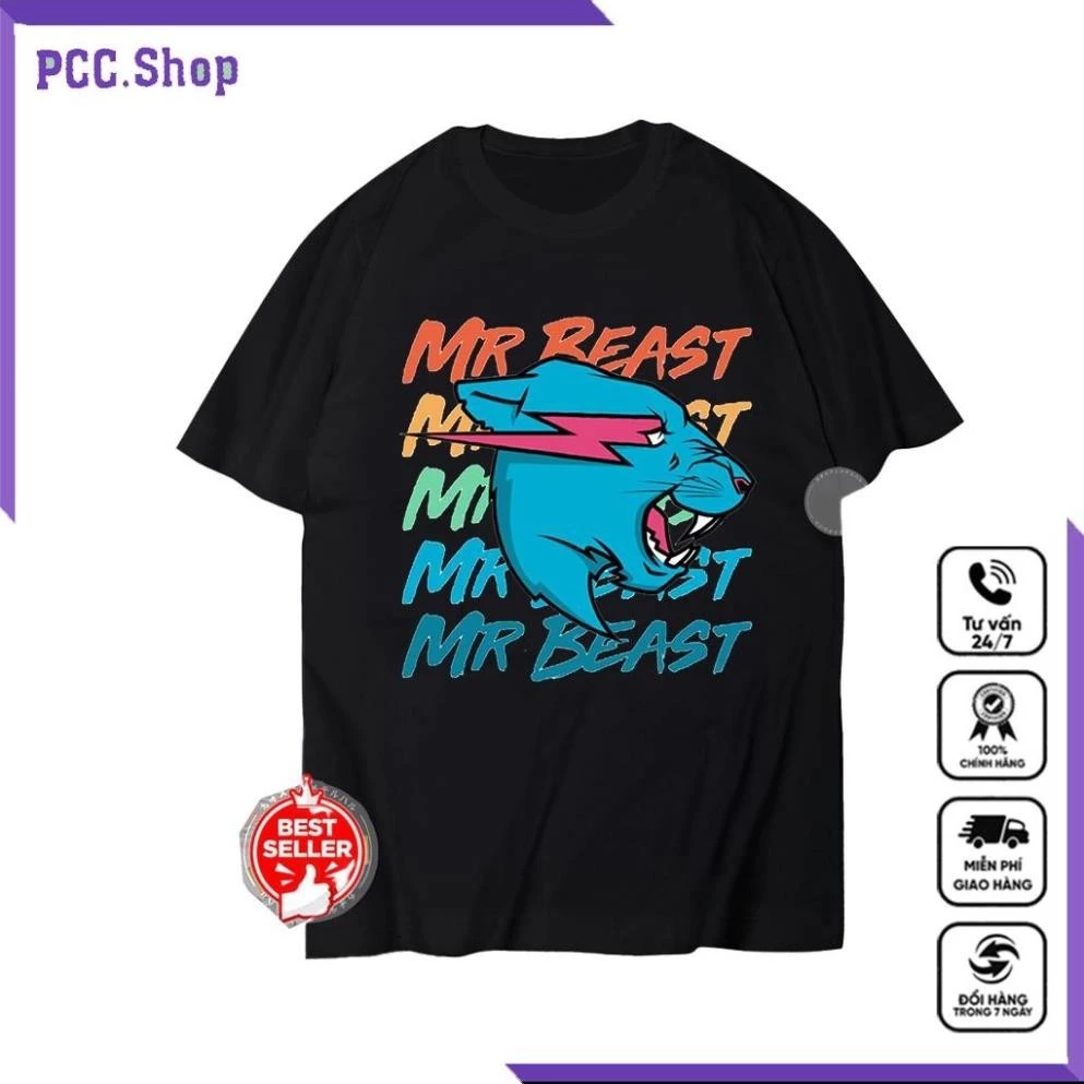 Áo Mr Beast - Áo YouTube Mr Beast 4 mẫu mới, chất cotton co giãn 4 chiều thoáng mát