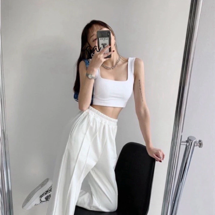 Áo 2 dây bản to, croptop 2 dây chất thun màu trơn cho nữ, thoáng mát A02 Larana