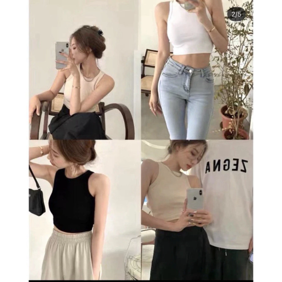 Áo ba lỗ nữ, áo 3 lỗ croptop nữ cổ tròn chất thun tăm sát nách màu trơn cho nữ, thoáng mát A01 Olivia