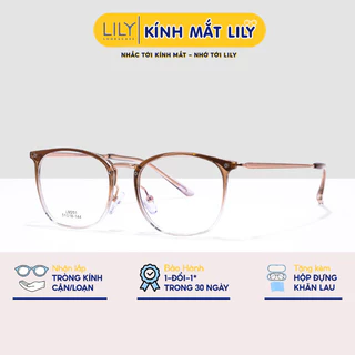 Gọng kính cận nữ tròn LILYEYEWEAR chất liệu nhựa nhẹ nhàng thanh mảnh thiết kế thời trang LM251