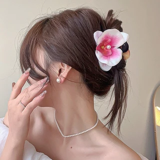 🎀 yakult 🎀Kẹp Tóc Hoa Lan Mô Phỏng Không Khí Cảm Giác Vuốt Tóc Lớn Kẹp Tóc Cao Cấp