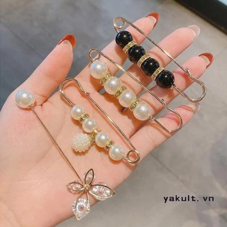 🎀 yakult 🎀Thắt Lưng denim Đính Ngọc Trai Thời Trang 7.5cm Dành Cho Nữ