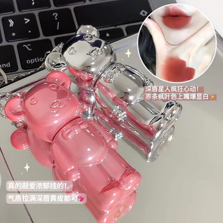 🎀 yakult 🎀Son móc khóa gấu Bearbrick ZVEV nhung lì mềm mịn môi