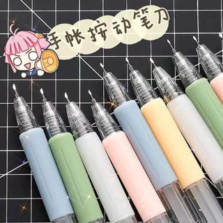 🎀 yakult 🎀Dao cắt/chạm khắc sticker dạng bút có thể thu gọn màu sắc morandi sáng tạo diy/bút dao