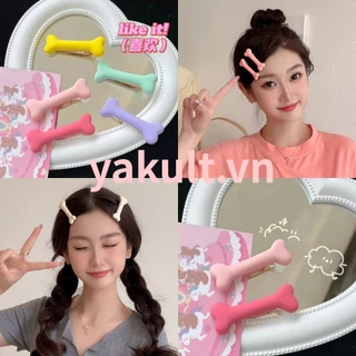 🎀 yakult 🎀Kẹp Tóc Hình Khúc Xương Cún Bằng acrylic Phong Cách lolita Cá Tính y2k punk Vui Nhộn Dành Cho Nữ