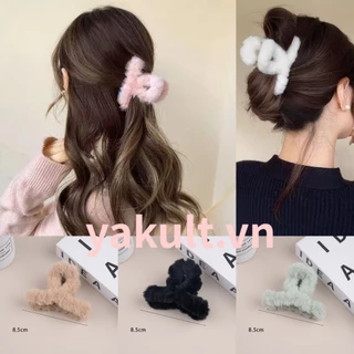 🎀 yakult 🎀Kẹp Tóc Hàn Quốc Phủ Lông Nhung Phong Cách Thời Trang Nhiều Màu Sắc Tuỳ Chọn