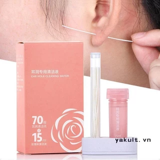 🎀 yakult 🎀Set dụng cụ làm sạch lỗ tai tiện dụng-chăm sóc khử trùng lỗ xỏ khuyên tai-chống tắc, dung dịch vệ sinh, rửa lỗ tai