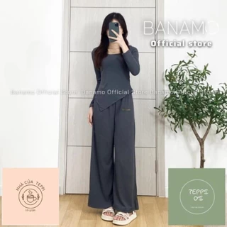 [AUTH] Set nữ Banamo Fashion bộ áo thun tăm cổ vuông kèm quần culottes 191 [AUTH] [auth]