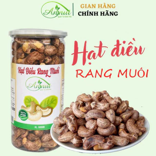 Hạt điều rang muối nguyên hạt ANNUT, hạt điều vỏ lụa Bình Phước giàu dinh dưỡng 500g. Nông sản Annut