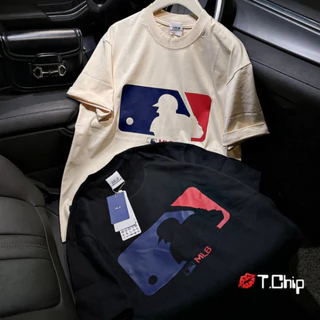 Áo Thun Mlb Form Rộng Tay Lỡ In Logo MLB Chất Cotton Dày Dặn Không Xù , Áo Phông Unisex Nam Nữ