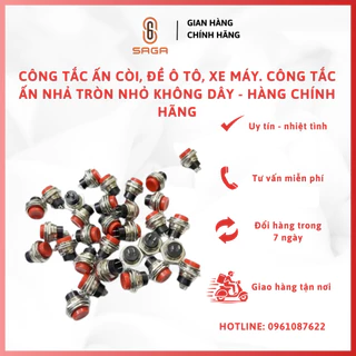 Công tắc ấn còi, đề ô tô, xe máy. Công tắc ấn nhả tròn nhỏ không dây.