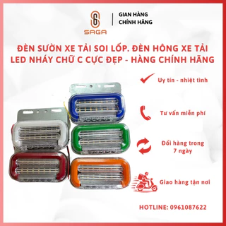 Đèn sườn xe tải soi lốp. Đèn hông xe tải LED nháy chữ C cực đẹp.