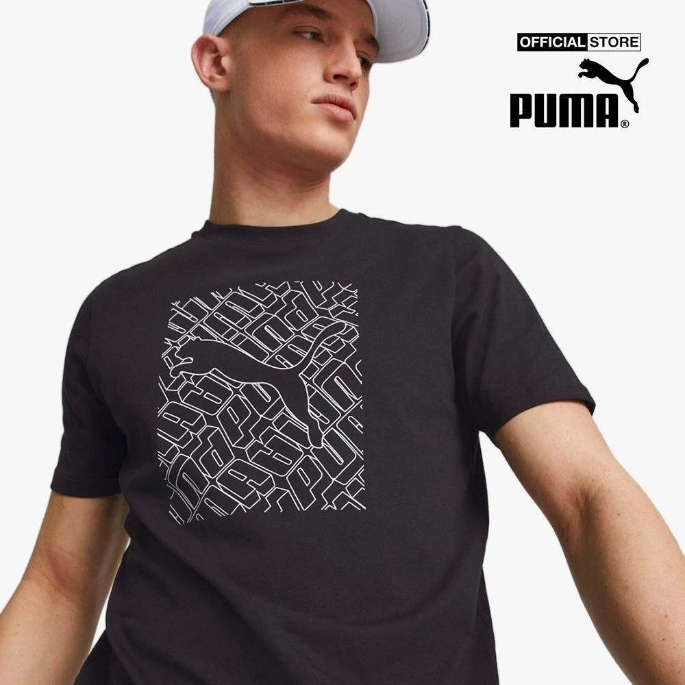 PUMA - Áo thun nam cổ tròn tay ngắn Graphics Cat 674474-01