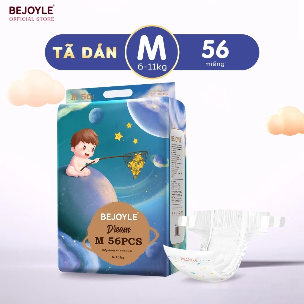 Tã/Bỉm Dán/Quần Bejoyle hữu cơ cao cấp mỏng mềm mịn chống hăm NB/S/M56/L/XL/XXL/XXXL/XXXXL