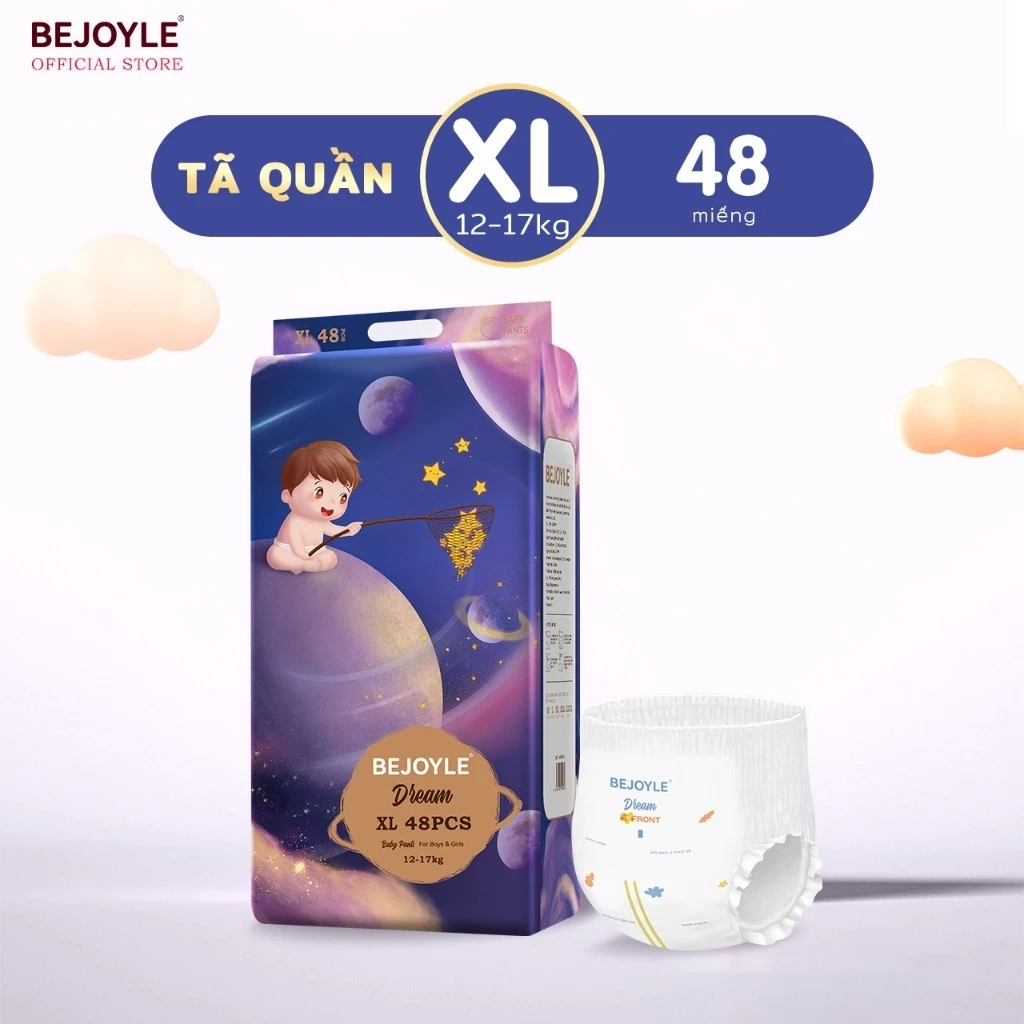 Bejoyle Bỉm quần Tã dán sơ sinh NB/S/M/L/XL/XXL/XXXL/4XL Cao cấp Cho bé Siêu thấm hút Siêu mỏng Siêu mềm