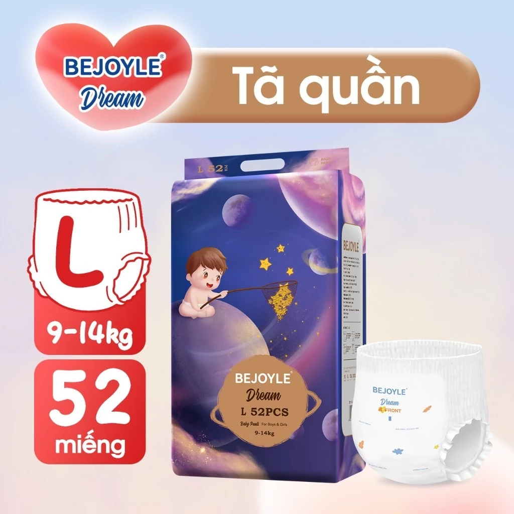 Bỉm Bejoyle tã quần chính hãng cho bé 52 miếng – size NB/S/M/L/XL/XXL/XXXL/XXXXL