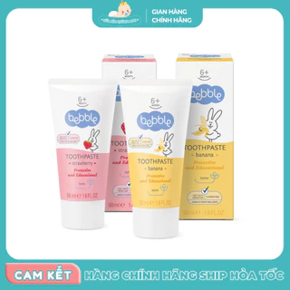 Kem đánh răng Bebble Toothpaste cho bé 6M+ 50ml hương dâu/chuối