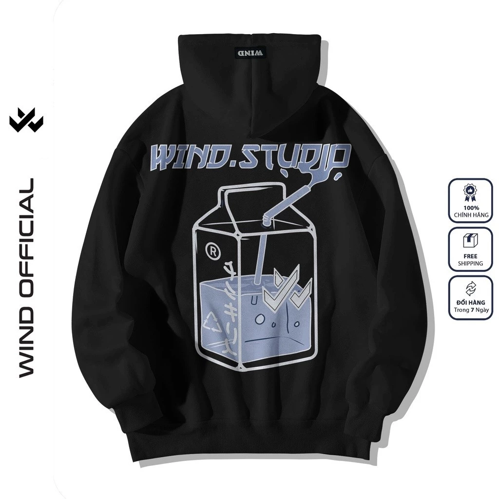 Áo hoodie nam nữ form rộng WIND MILK thời trang nam nữ oversize ulzzang