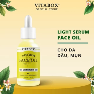 Dầu dưỡng cho da nhờn và hỗn hợp VITABOX Light Serum Face Oil, dưỡng ẩm ngừa mụn sáng da- 30mL