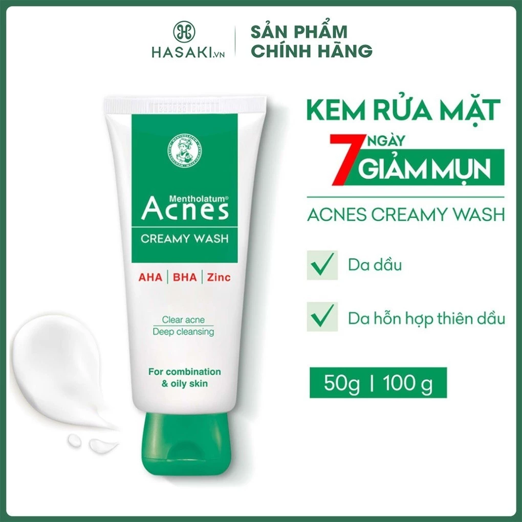 Kem Rửa Mặt Giúp Ngừa Mụn Acnes Creamy Wash Hasaki Sản Phẩm Chính Hãng