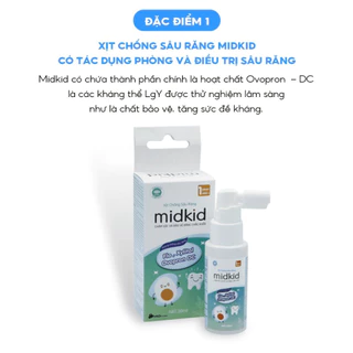 Xịt Chống Sâu Răng Midkid Cho Bé Từ 1 Tuổi Giúp Bảo Vệ Men Răng, Ngừa Mảng Bám, Giảm Hôi Miệng, Viêm Lợi - 30ml