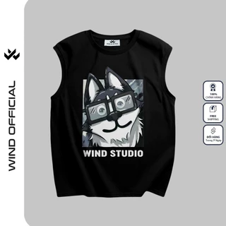 Áo ba lỗ unisex WIND form rộng sát nách HUSKY tanktop thời trang nam nữ oversize