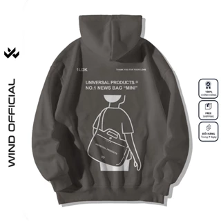 Áo hoodie unisex form rộng WIND Look Me nỉ Bông thời trang nam oversize thu đông