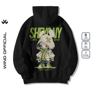 Áo hoodie unisex form rộng WIND RABITY nỉ Bông thời trang nam oversize thu đông