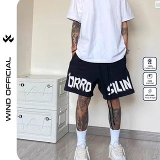 Quần short thun nam nữ WIND unisex ống rộng ORRO đùi lửng ngố thời trang mặc nhà