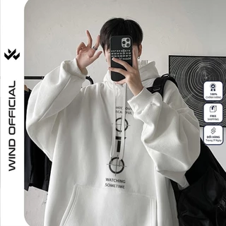 Áo hoodie unisex form rộng WIND WATCHING nỉ Bông thời trang nam oversize thu đôn